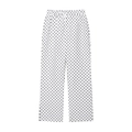 Black and white polka dot trousers with elastic waist on white background - S / Polka Dot Pants