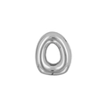 Polished silver organic oval ring charm with a minimalist mirror finish design - Letter O / Silver
