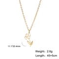 Detail showing dimensions of 11.1x20.4mm and 45cm length for gold flower pendant necklace - Gold Color Iris