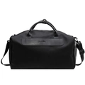 Large black fitness travel bag in durable nylon with NIFTY BAG leather patch and handles - Black