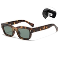 Classic tortoise square sunglasses with dark lenses and durable metal hinges - Tortoise Frame G15 Lens