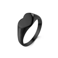 Anillo de corazón minimalista en acero inoxidable negro con un acabado mate liso - US 5 / Negro