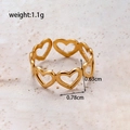 Minimalist gold heart ring in stainless steel with 0.63cm height and 0.78cm width - MN490 Gold Hollow Ring