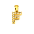 Pendentif lettre F en acier inoxydable plaqué or 18K avec cristaux de zircon - Pendentif Lettre F