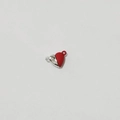 Magnetic heart pendant connector in red matte and silver finish for DIY bracelets - Heart / Red Silver Heart