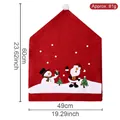 Red Christmas chair cover with Santa and snowman print, size 60x49cm for holiday decor - Polka Dot Style