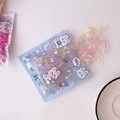 Detailed view of colorful ice cream color elastic hair bands in cute cartoon packaging - Clear