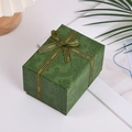Elegant green gift box with a textured pattern and a matching silk ribbon bow - With Best Wishes / 10*7.5*7cm / Green