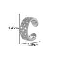 Silver C-shaped ear bone cuff with white zircon stones and 1.43cm size dimensions - Woven Texture Zircon Style (2617-6#银)