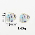 Detailed view of light blue and purple backpack alloy pendants with dimensions of 19mm - Blue School Bag