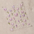 Self-adhesive nail sticker M-361 with purple laser butterfly and tulip floral design - Purple Magic Butterfly and Tulip (M-361)