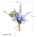 Purple wedding boutonniere with lavender silk flowers and rustic twine wrapped stem - 15x17cm / Lilac Purple