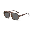 Retro-Pilotensonnenbrille mit Schildpatt-Rahmen und goldenen T-Metallscharnieren - Schwarzes Schildpatt Grau