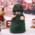 Green plush dancing Christmas tree toy with hidden Santa Claus figure inside - Small Rotating Santa