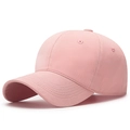 Pink soft-top baseball cap in washed cotton twill with adjustable strap for women - Adjustable / Pink