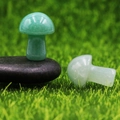 Green and white crystal mini mushroom stones for fish tank and flower pot decor - Green Aventurine