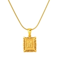 Elegant 18K gold plated stainless steel snake chain necklace with letter M pendant - Letter M