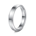 Gepolijste zilveren 6mm roestvrijstalen ring met afgeschuinde randen en modern design - US 6 / 4mm / Zilver