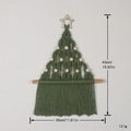 Handwoven green cotton Christmas tree wall hanging with wooden star and bead details - Green Wood Bead Christmas Tree (SJ7528A)