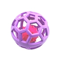 Dual-layer TPR rubber pet toy ball with purple hollow mesh and pink spiky inner core - Light Purple Ball-in-Ball