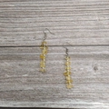 Detail shot of long tassel earrings with handmade natural citrine beads and silver spacers - Silver Citrine