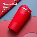China red 510ml stainless steel coffee travel mug with non-slip silicone sleeve - 380ml / Gen 3 with Silicone Sleeve / Red