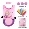 Gilet adhésif lapin rose enfant avec 3 balles et 5 rubans pour jeux d'extérieur - Lapin Rose