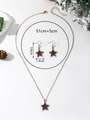 Parure bijoux étoile de Noël avec dimensions du collier et décor festif de pommes - XL07-Étoile Multicolore