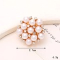 Elegant pearl and rhinestone bow flower charm for DIY accessories, 2.1cm golden base - C512 Gold Pearl Flower