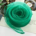 Detail shot of light green sheer chiffon fabric ribbon for dance and performance use - 3#(Green) / 60x60cm