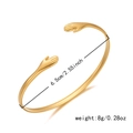Detail of gold hug open bracelet showing 6.5cm inner diameter and 8g weight metrics - Hug Design