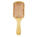 Eco-friendly square bamboo air cushion hairbrush with natural wood handle and bristles - Paddle Massage Brush