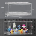 Black pegboard storage display box for collectibles with clear cover 28x16x15cm - Figure Display Box 16*28cm - Transparent