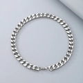 Collar de cadena cubana clásica en acero inoxidable plateado con cierre de langosta - Cierre De Langosta Color Acero (ancho De Cadena 13 Mm) / 45cm