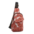 Borsa a tracolla bianca in nylon con motivo basket arancione e tracolla nera - Stile Basket