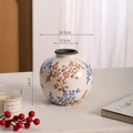 Keramikvase mit Eisrissmuster in Blau, 14 cm Höhe für Tisch- und Wohndekoration - A098S Kaffee Blau Floral Eis Riss Vase