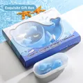 Blue dolphin theme baby silicone cutlery set with stainless steel fork spoon and storage box - Dolphin Set (5 Pieces)
