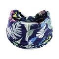 Elastisches Boho-Stirnband in Dunkelblau mit tropischem Blumenmuster und Knoten - Navy Tropisches Blumenmuster(#127)
