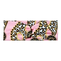 Pink twist yoga headband with leopard print and gold chain patterns for women - Pink Leopard Chain