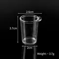 Mini tasse en plastique transparent avec poignée pour le bricolage et la décoration - Gobelet cylindrique / 3.7cm x 2.6cm / Transparent