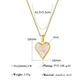 Details van de hartketting met 18x16mm schelphanger en specificaties van de gouden ketting - Gouden Hart Schelp Stijl (SN22060611W)
