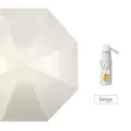 Parapluie capsule beige léger avec protection UPF 50+ et étui de rangement zippé assorti - Blanc / Sac À Dos De 53 Cm (21 Pouces) À 8 Côtes Coloris Varié Poignée Ronde Pliable En Cinq Parties