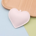 Macro shot of light pink heart keychain showing premium leather texture and stitching - Gold Chain Clasp / White