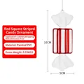 Christmas red striped candy cane hanging ornament PVC painted 16x5cm holiday decoration - 16cm Red Square Vertical Striped Candy (1 Pc)