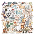 Set di adesivi animali acquerello con leone cervo ed elefante per bambini - Animali Comodi (PMS288) / 50 Fogli