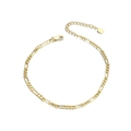 Elegant golden S925 sterling silver Figaro chain with lobster clasp and adjustable link - 3.3MM Figaro Chain - 14K Gold / 21.5+5cm