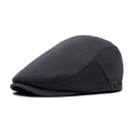 Dark grey flat cap made of breathable mesh fabric with side metal plaque detail - Adjustable / Dark Gray