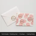 Pink watercolor greeting card set with white envelope and For You sealing sticker - Style D - HK030 Flowing Years Series Card