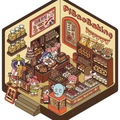 Cute 3D bakery scene sticker with isometric cartoon characters and colorful bread shop - Mima 1.0 Bakery