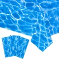 Juego de mesa para fiesta con olas del mar con mantel y servilletas azules onduladas - Mantel de Olas del Mar 137*274cm